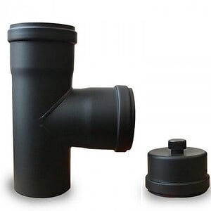 Rookkanaal T-stuk inclusief condensdeksel