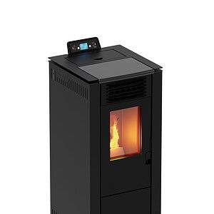 De Tepor Steel 10 is een strakke, moderne, zwarte pelletkachel met een zichtbare gloeiende vlam door de glazen deur en een digitaal bedieningspaneel bovenop voor de instellingen. Hierdoor is deze kachel ideaal voor het verwarmen van binnenruimtes.